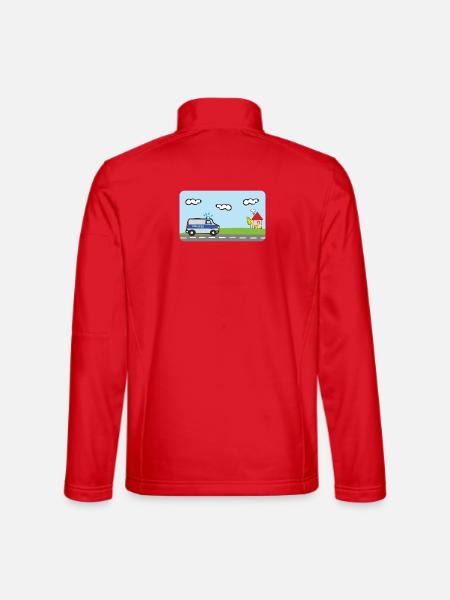 Polizei - Polizeiauto - Einsatzfahrzeuge  - Unisex Softshelljacke - Rot