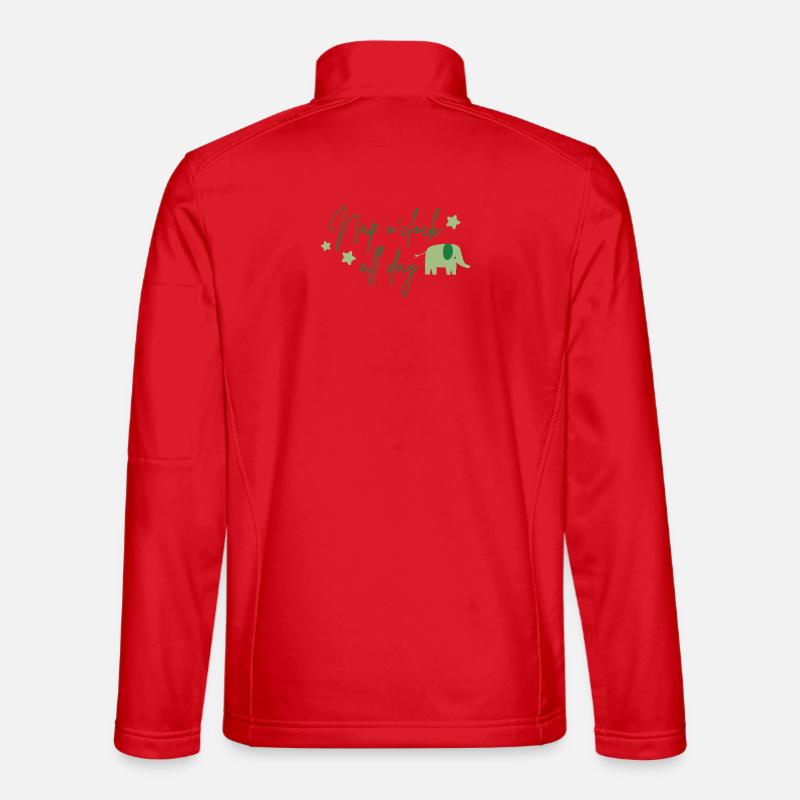 Nap o'clock all day Elephant green - Unisex Softshell Jacket - red