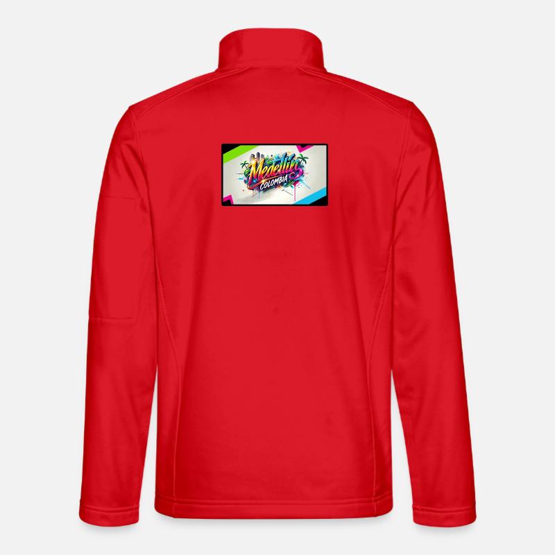 Medellin Columbia Graffiti Design - Unisex Softshell Jacket - red