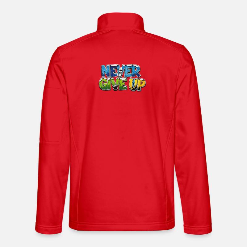 Graffiti Motivationsstil NIEMALS AUFGEBEN - Unisex Softshelljacke - Rot