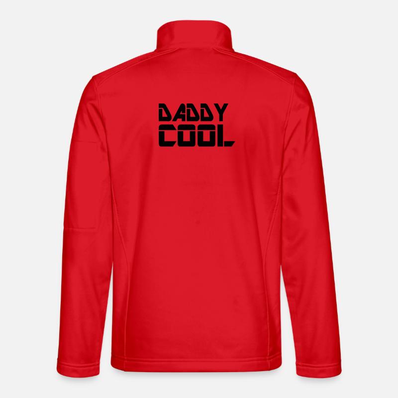 Geometric Line Art Daddy Cool - Unisex Softshell Jacket - red