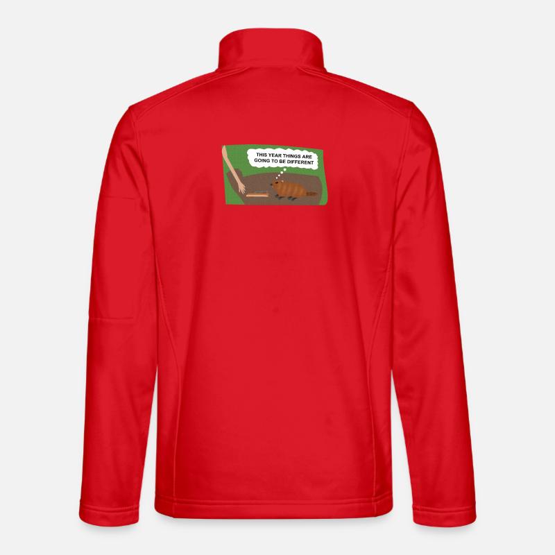 Evil Groundhog Gets Revenge - Unisex Softshell Jacket - red