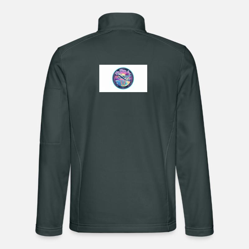 Retro Neonflügel und Strand Unisex Softshelljacke