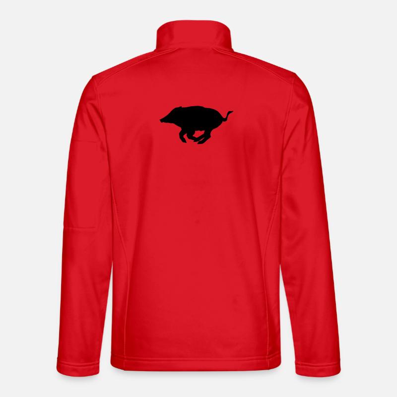 Wildschwein - Überläufer Silhouette - Unisex Softshelljacke - Rot