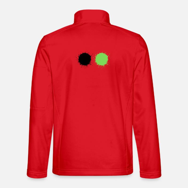 Schwarz und Grün - Unisex Softshelljacke - Rot