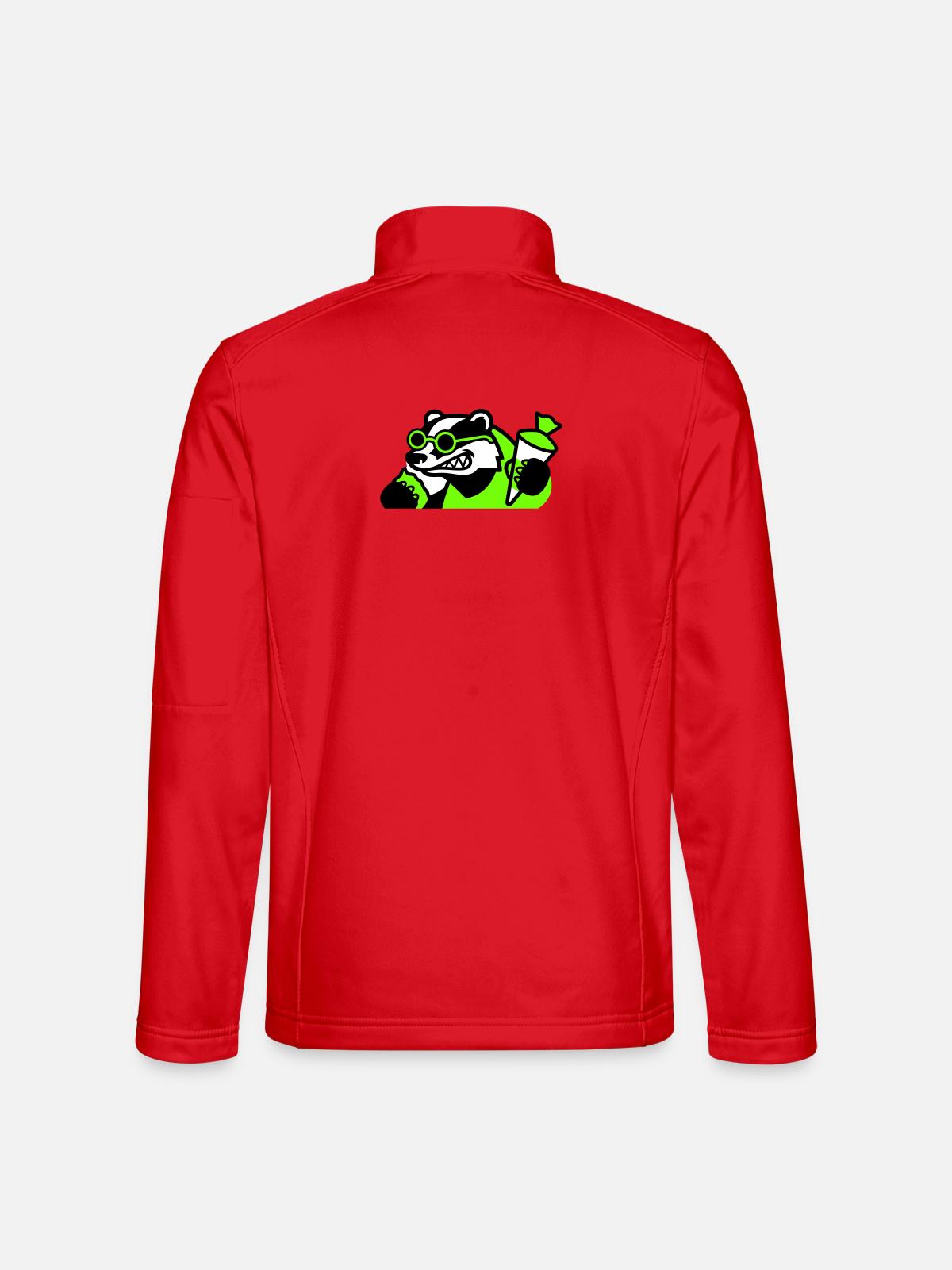 Cooler Dachs Schulanfang Icon - Unisex Softshelljacke - Rot - Hinten