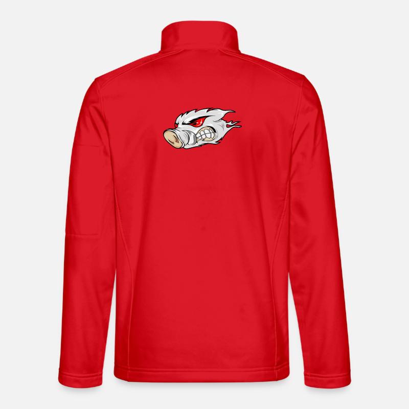 Fiery Boar Head Emblem Unisex Softshell Jacket