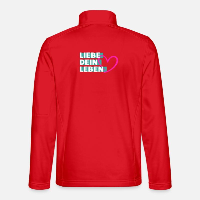 Liebe Dein Leben Herzmotiv - Unisex Softshelljacke - Rot