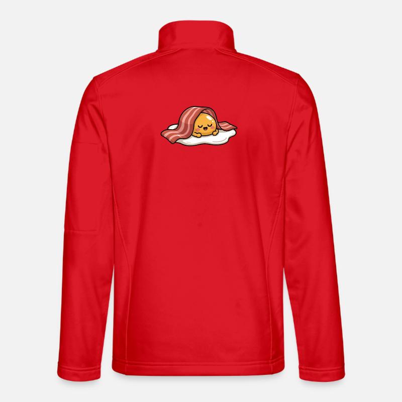 Sleeping Egg with Bacon Cartoon Unisex Softshell Jacket