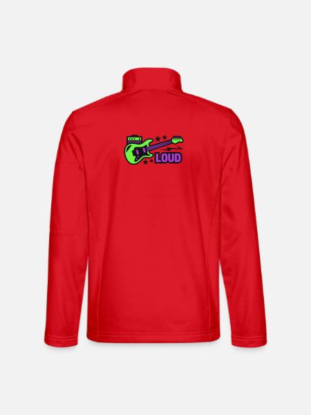 E Gitarre Loud Logo - Unisex Softshelljacke - Rot - Hinten