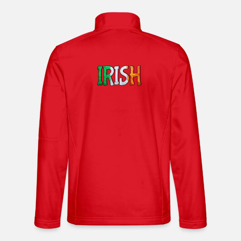 Patchwork de lettres du drapeau irlandais - Veste en tissu softshell Unisexe - rouge