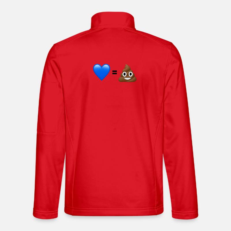 AfD ist Kacke - 💙 = 💩 (Bright Design) - Unisex Softshelljacke - Rot
