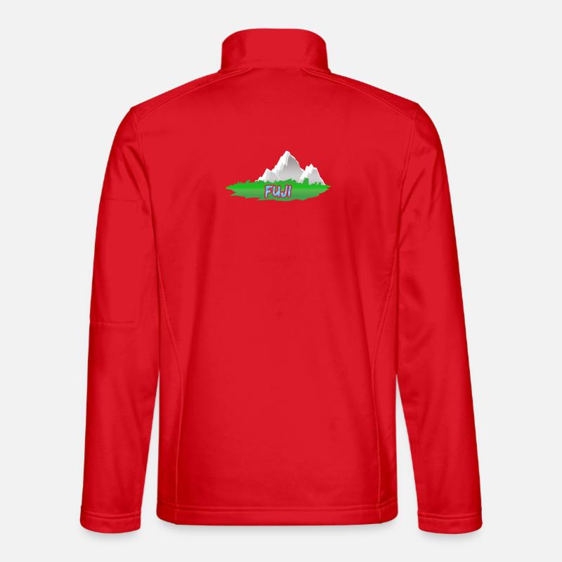 Fuji als Berg - Unisex Softshelljacke - Rot
