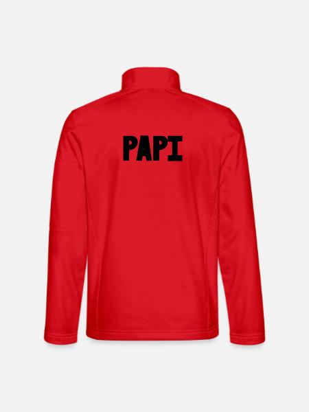 PAPA. FÊTE DES PÈRES. BONNE FÊTE PAPA. BONNE FÊTE. - Veste en tissu softshell Unisexe - rouge - Dos