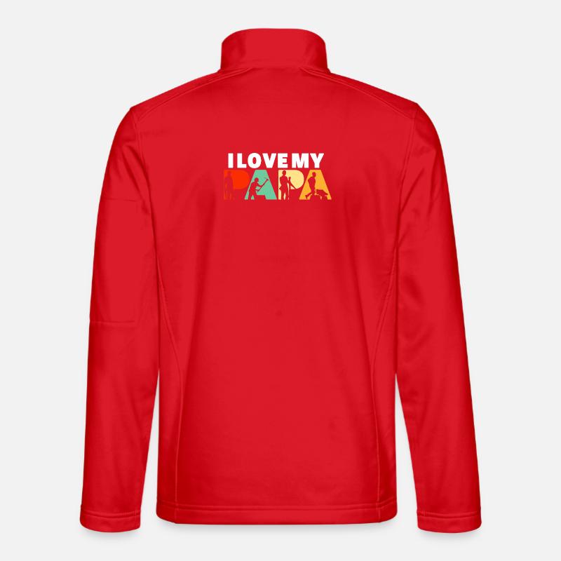Construction Laborer Papa Tradesman Builder Art - Unisex Softshell Jacket - red