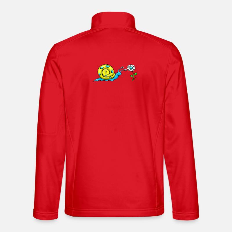 Snail with flower - Unisex Softshell Jacket - red