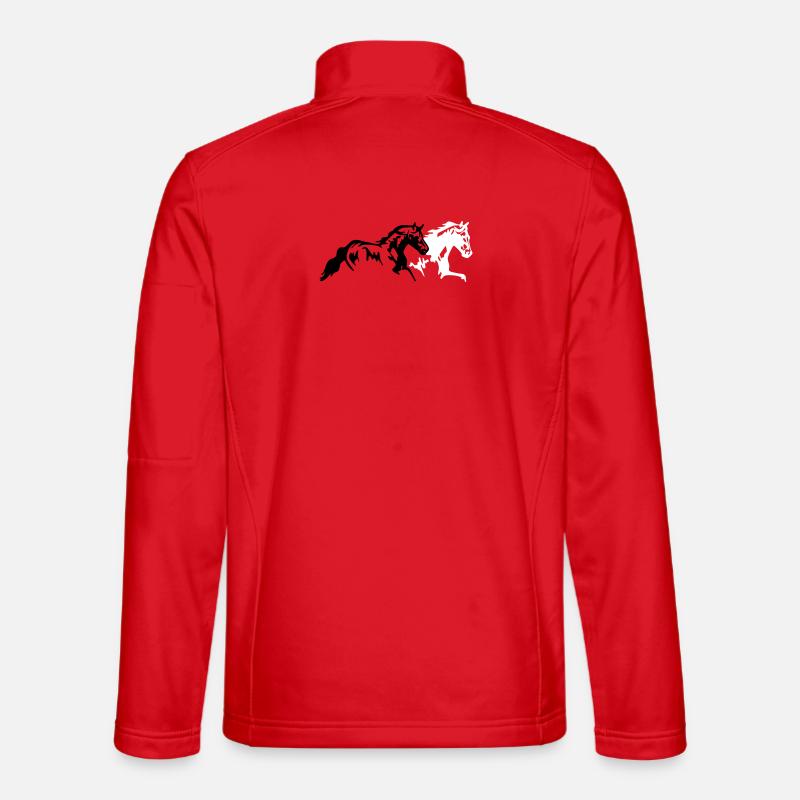 pferde hengst stute fohlen - Unisex Softshelljacke - Rot