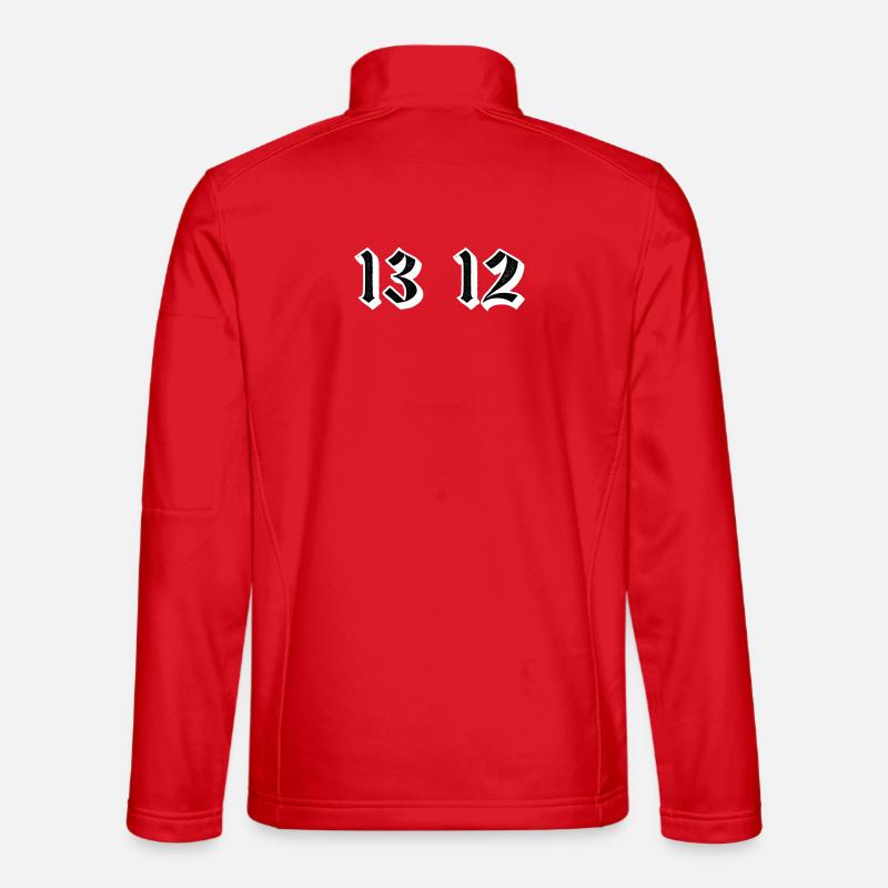 Twin Gothic Numerals 13 12 - Unisex Softshell Jacket - red