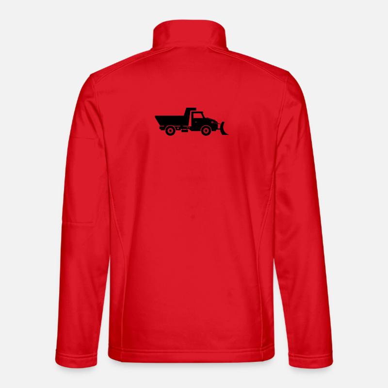 Schneepflugwagen - Unisex Softshelljacke - Rot