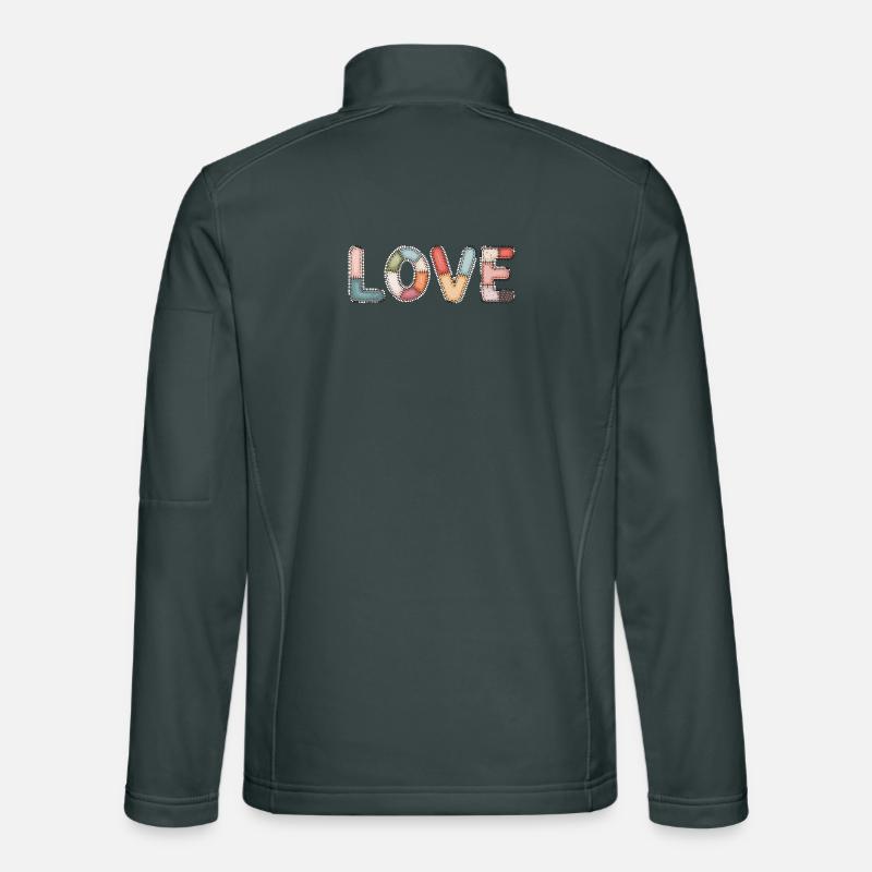 Love Patchwork Sewing Handmade Design Unisex Softshell Jacket