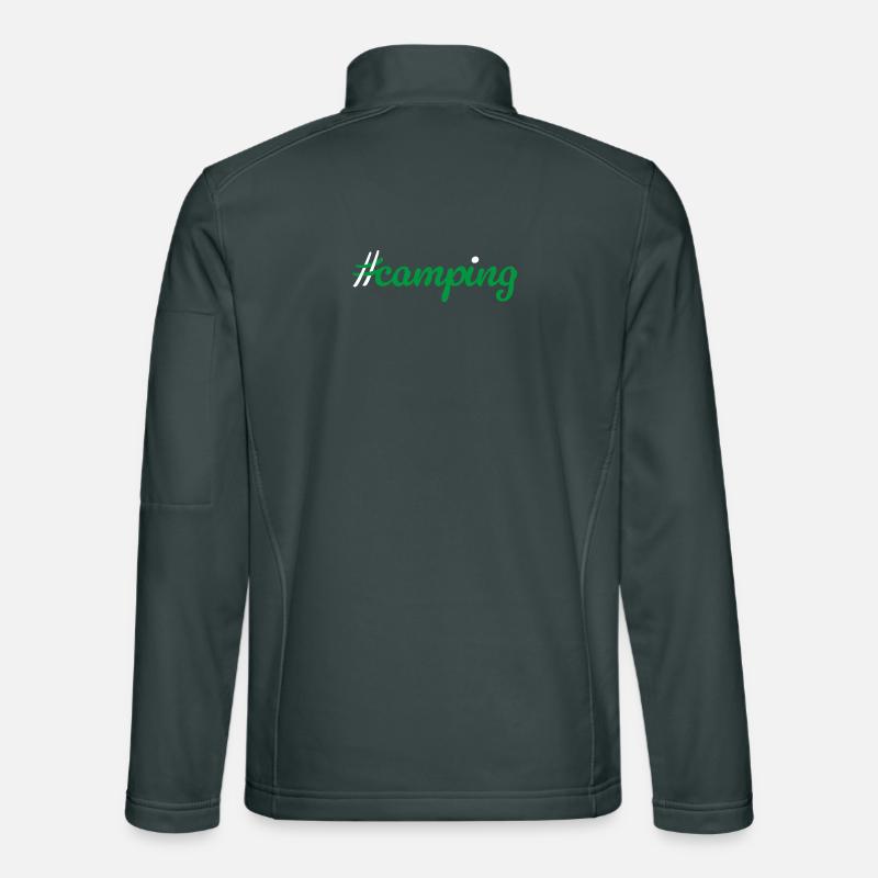 Camping Hashtag Camper Van Life Campingplatz Fan Unisex Softshelljacke