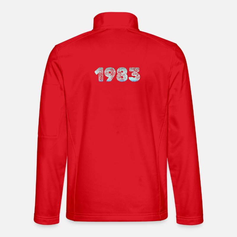 1983 Grunge Gradient Digits - Unisex Softshell Jacket - red