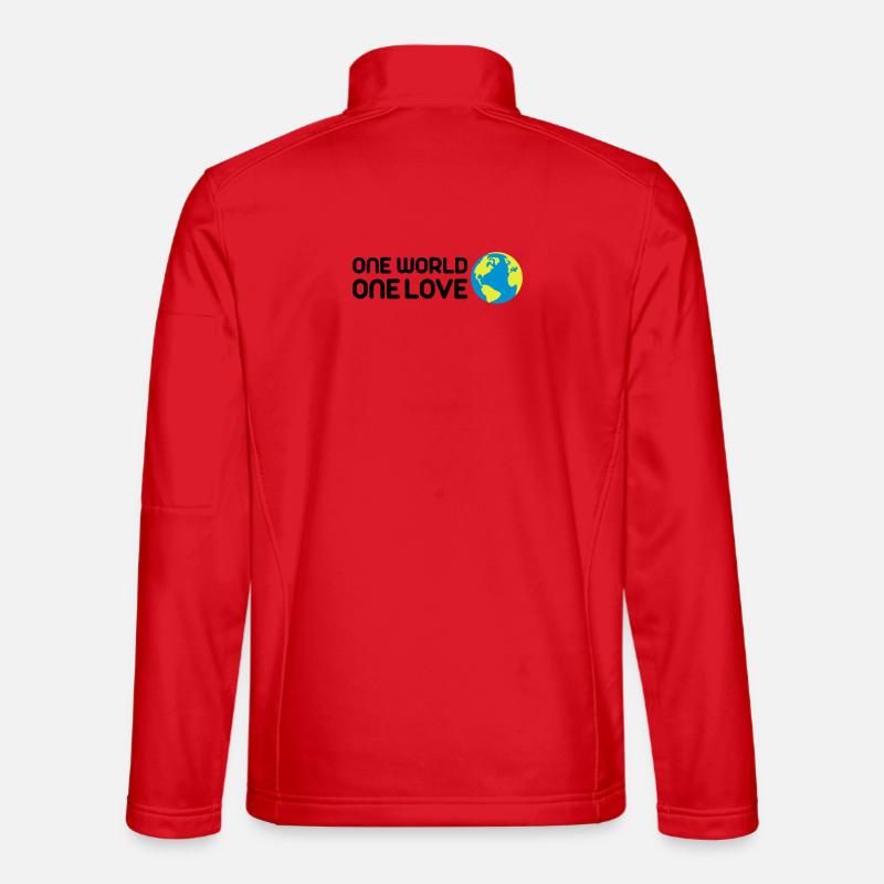 One World One Love - Unisex Softshelljacke - Rot