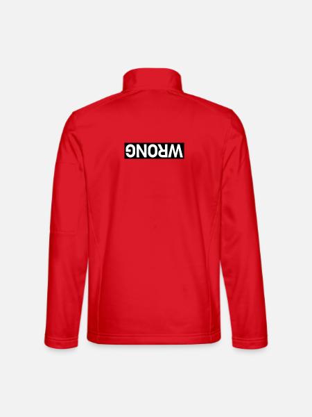 Wrong V2 Black and White by Falsches Design - Unisex Softshelljacke - Rot - Hinten