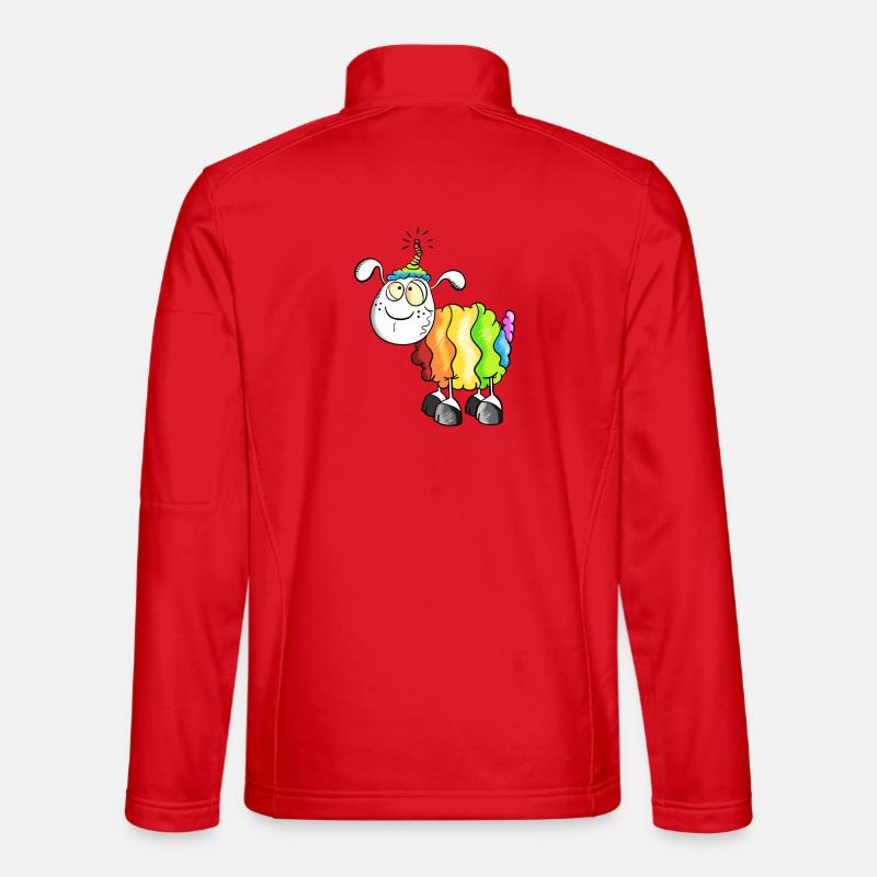 Rainbow Sheep - Unisex Softshell Jacket - red