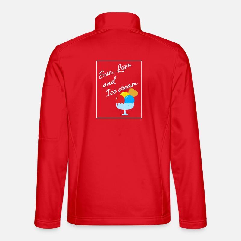 Sun, Love and Ice cream - Unisex Softshell Jacket - red