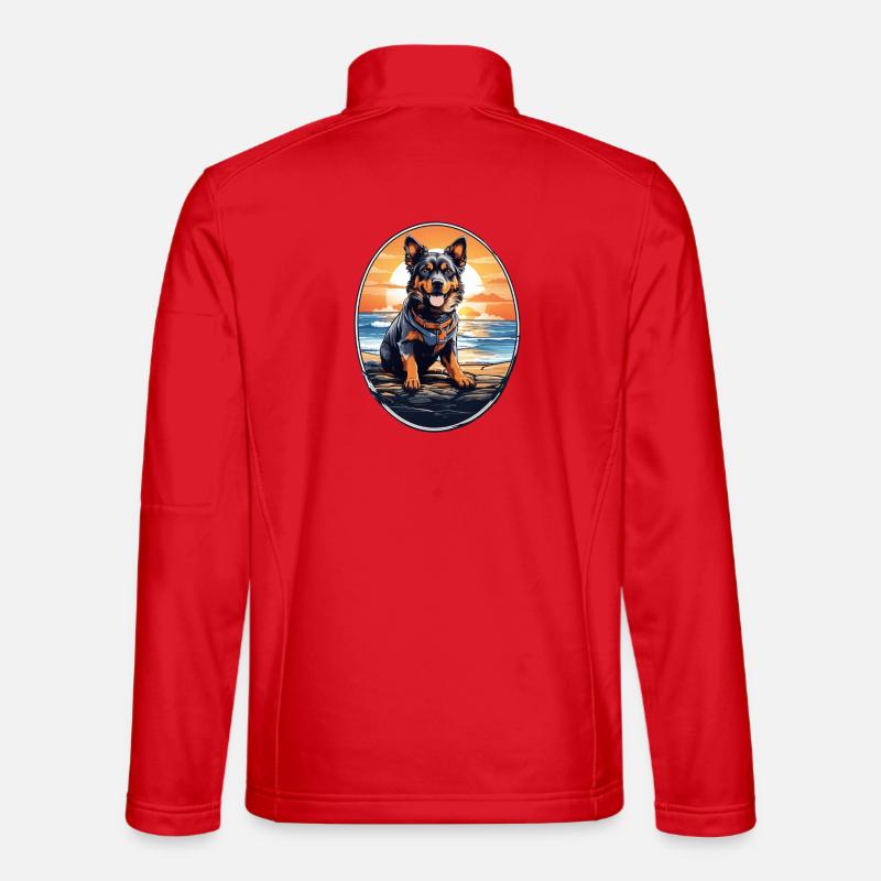 Hund am Strand Unisex Softshelljacke