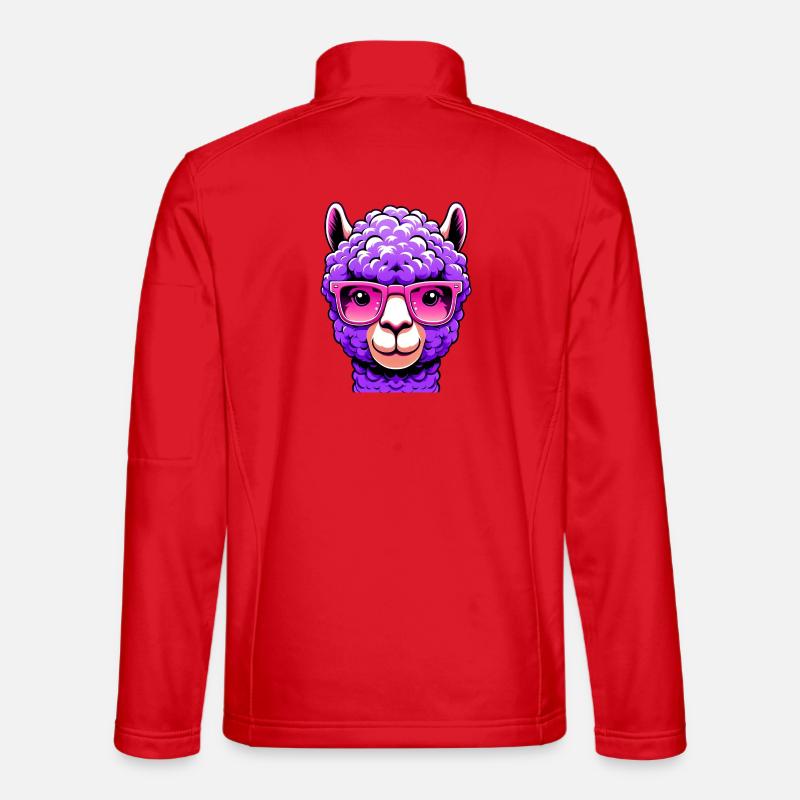 Alpaca with Sunglasses - Unisex Softshell Jacket - red