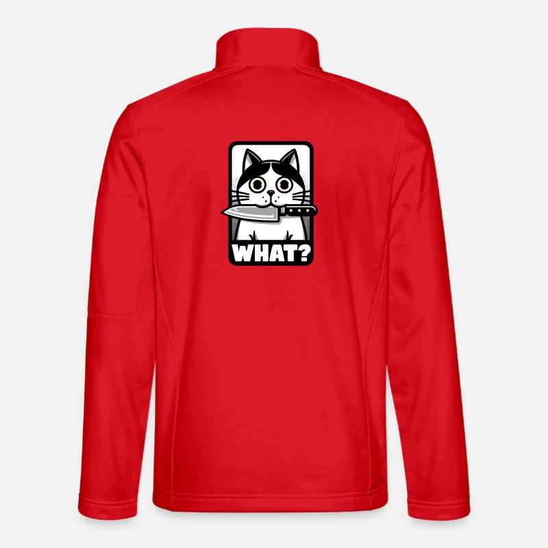 QUOI? UN CHAT AVEC UN COUTEAU Veste en tissu softshell Unisexe