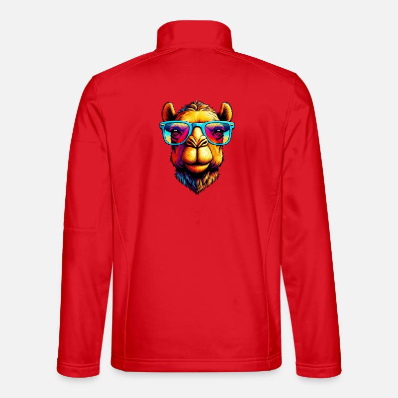 Camel mit Sonnenbrille - Unisex Softshelljacke - Rot