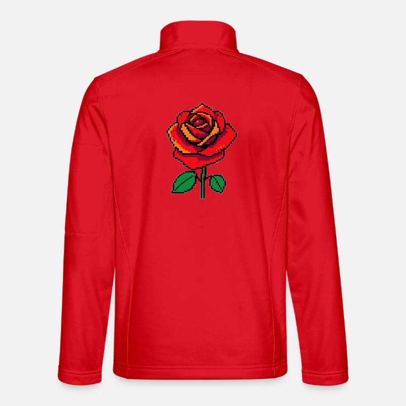 Rose Pixel - Unisex Softshell Jacket - red