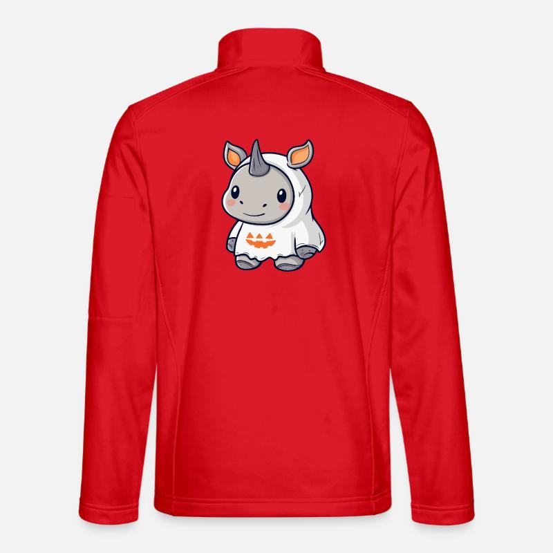 Rhino Halloween Ghost - Unisex Softshell Jacket - red