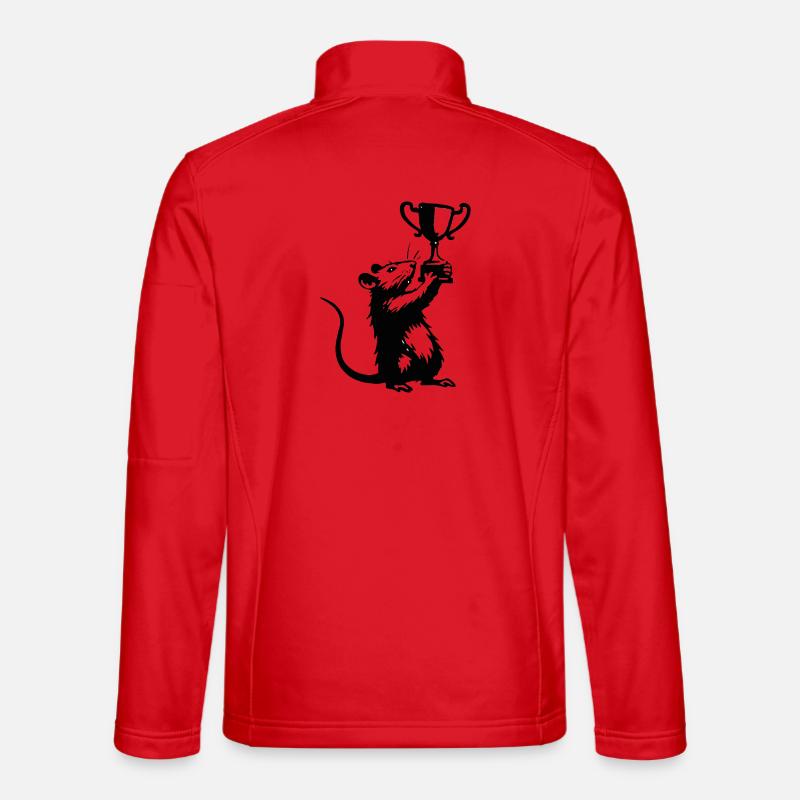 Rat with Cup - Unisex Softshell Jacket - red