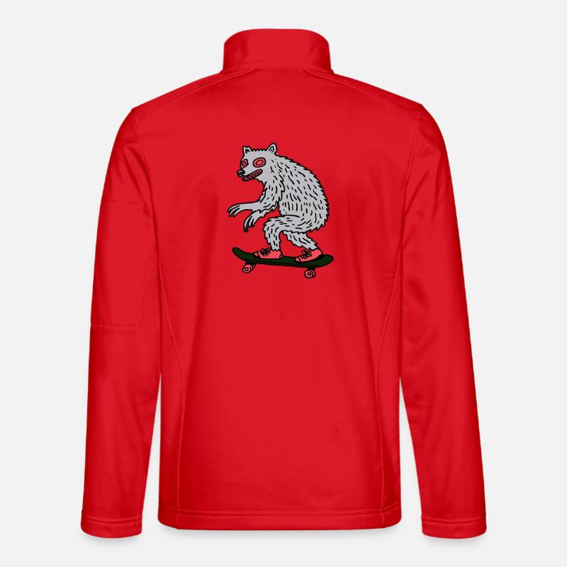 Moonlit Werewolf Skateboarder - Unisex Softshell Jacket - red