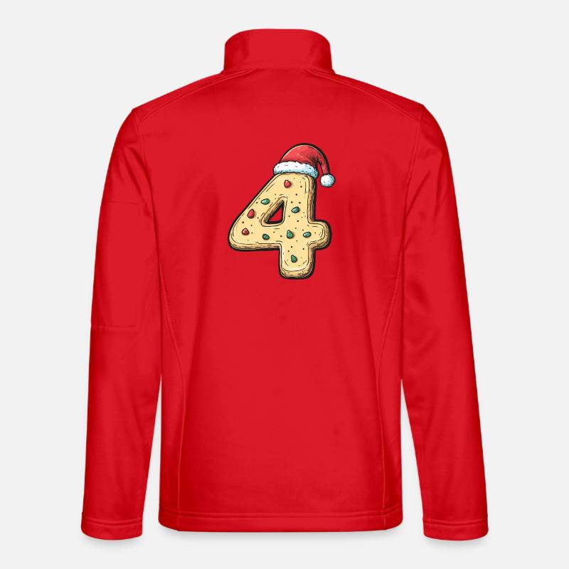 4 Number Cookie Christmas - Unisex Softshell Jacket - red