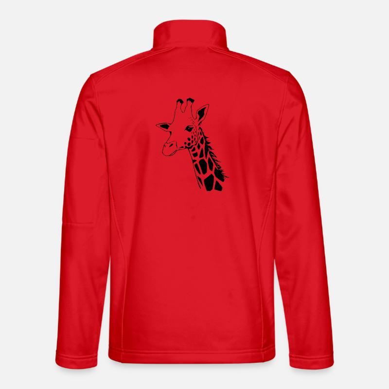 Giraffe Gift Christmas - Unisex Softshell Jacket - red