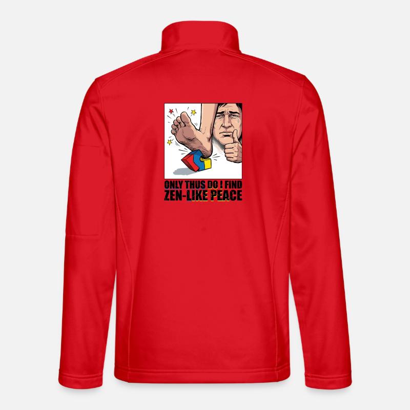 Building Block Pain Zen Meme - Unisex Softshell Jacket - red