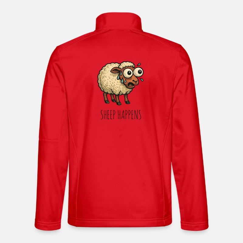 Sheep Happens Shit Happens - Unisex Softshell Jacket - red