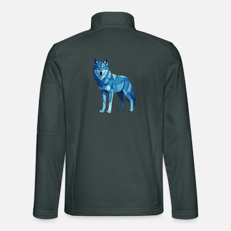 Blauer Polygonwolf Unisex Softshelljacke