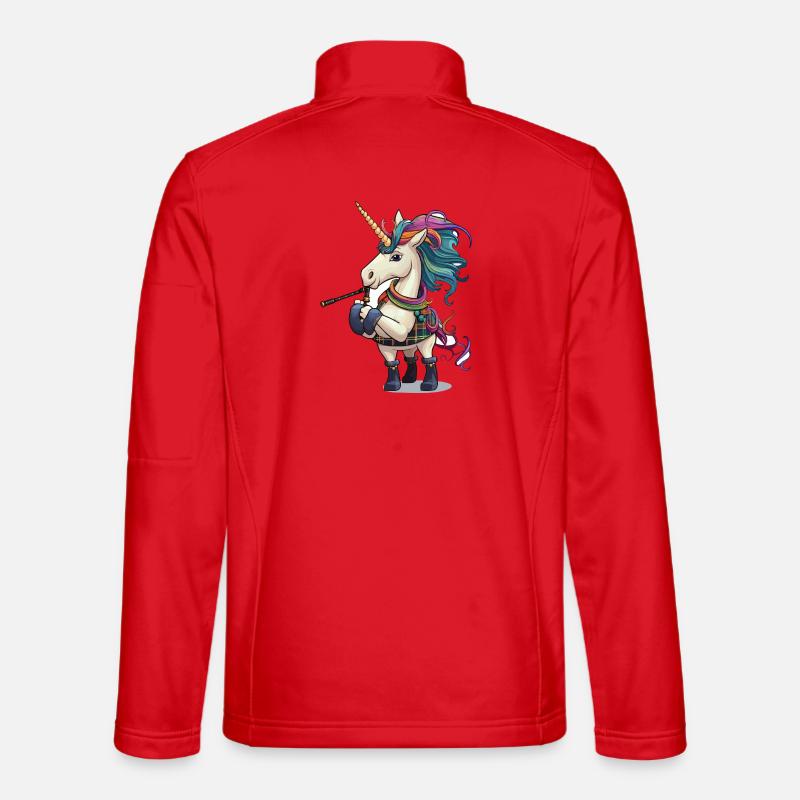 Bunter Einhorn Dudelsack - Unisex Softshelljacke - Rot