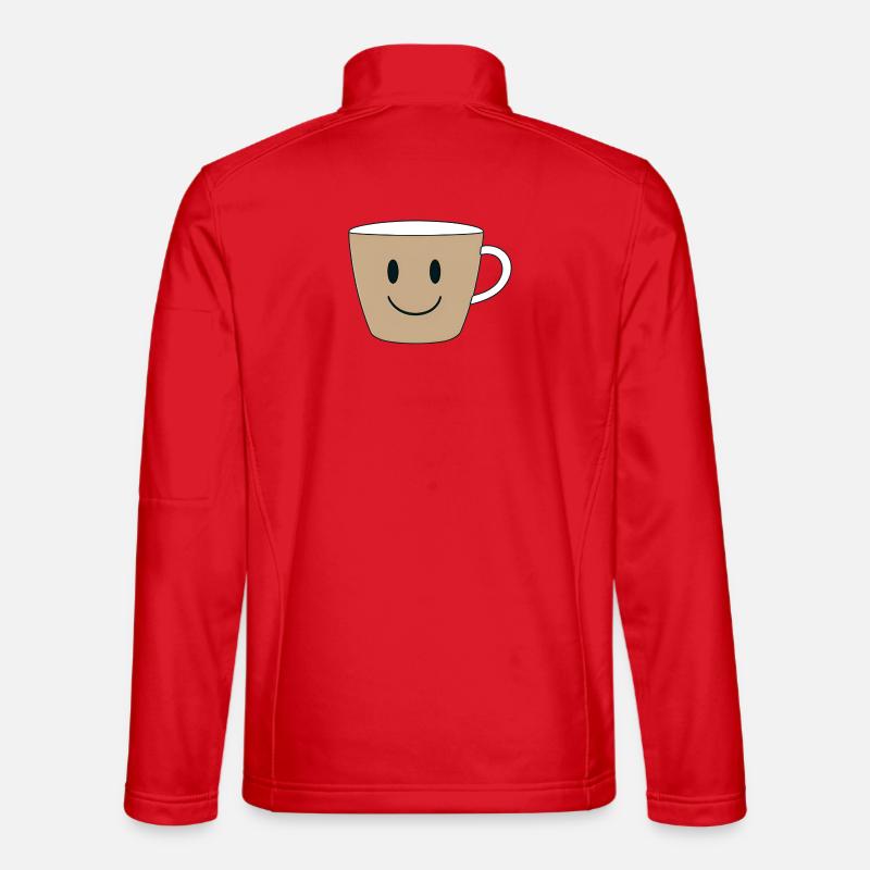 Lächelnder Kaffeebecher Design - Unisex Softshelljacke - Rot