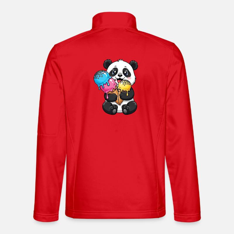 Mignons Pandas Cartoon Glace d’été Veste en tissu softshell Unisexe