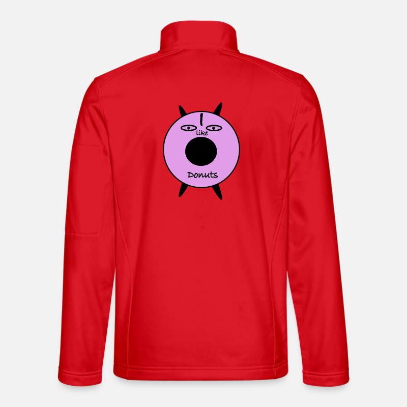 Purple Donut Face Graphic Tee - Unisex Softshell Jacket - red