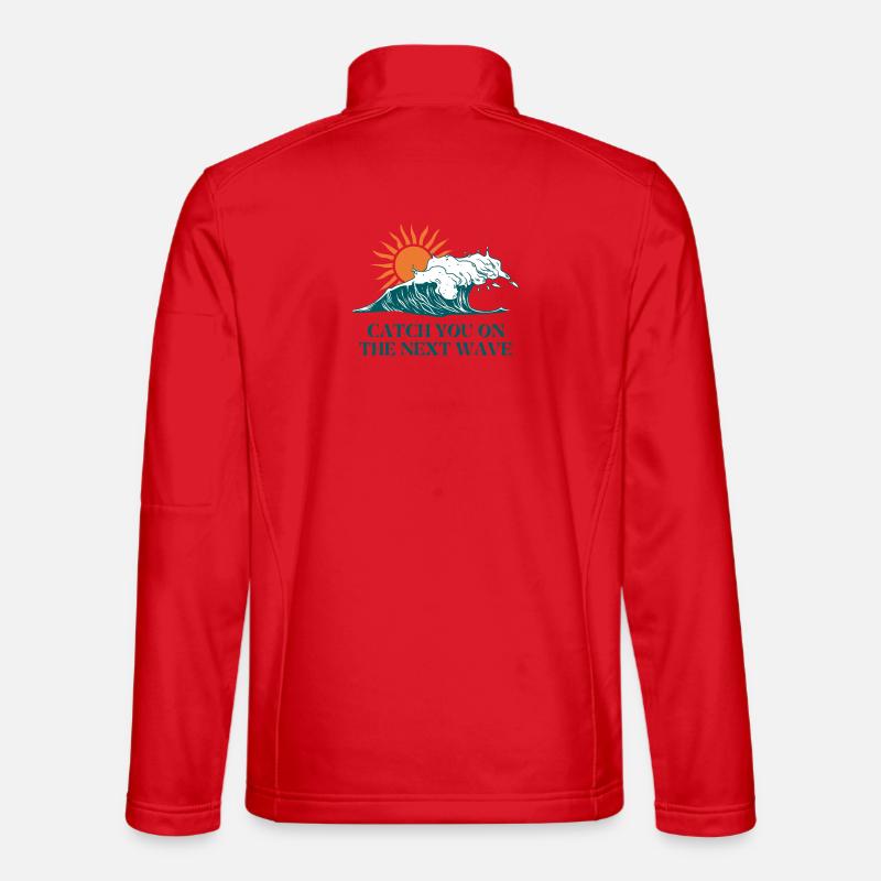 Next Wave Solar Surf Slogan - Unisex Softshell Jacket - red