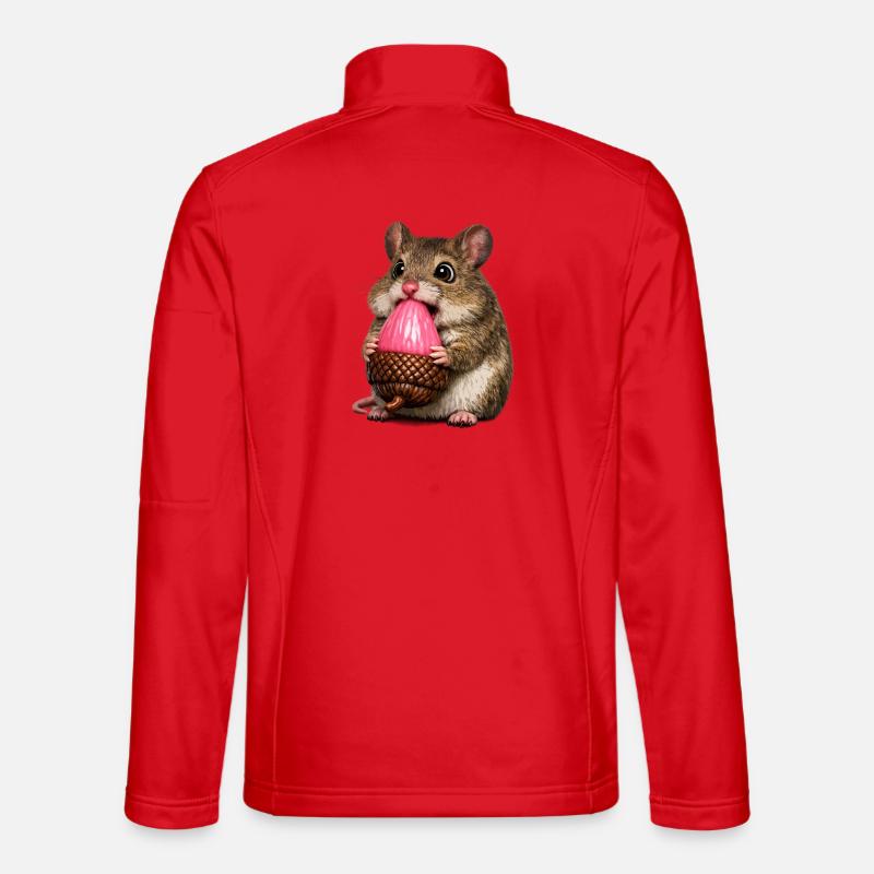 Holzmaus mit rosa Eichel Unisex Softshelljacke