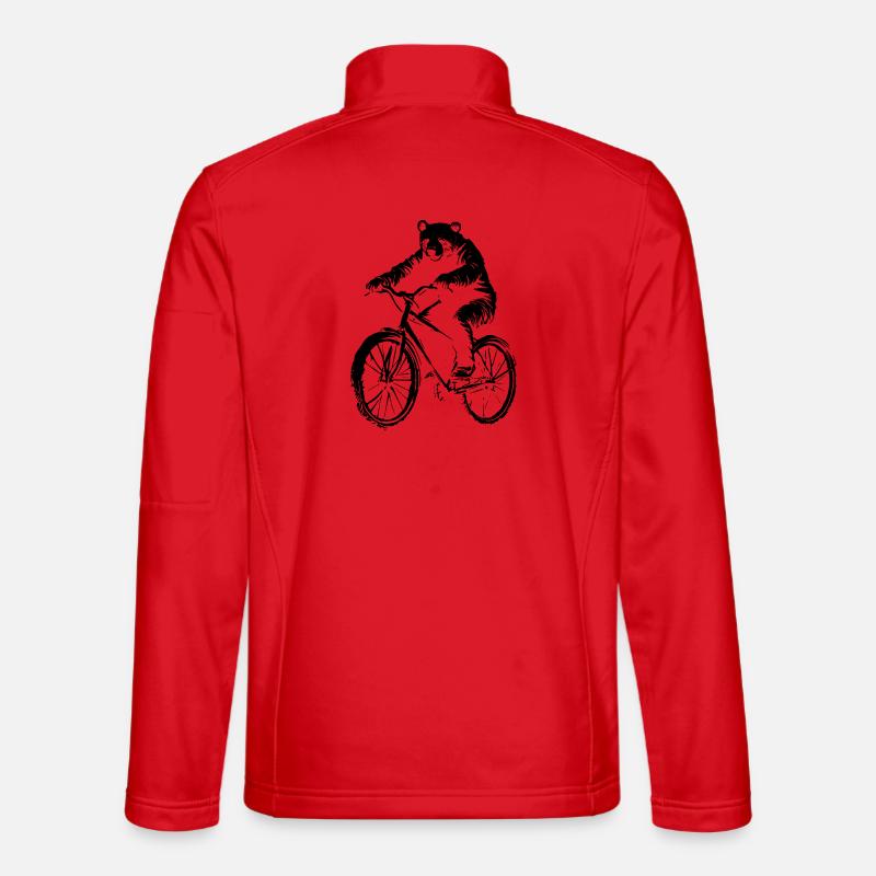 Bicycle Bear - Unisex Softshell Jacket - red